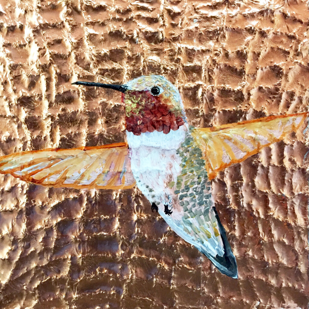 Copper Hummer #1 - Original Painting (Sold) - Rachael Holton Fine Art
